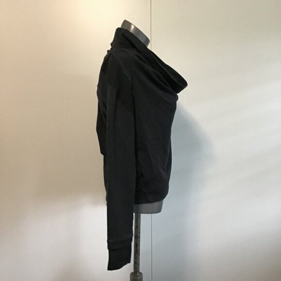Lululemon Sway Cowl Neck Zip Up Jacket  Charcoal Grey/Black Size 4 - Picture 3 of 14